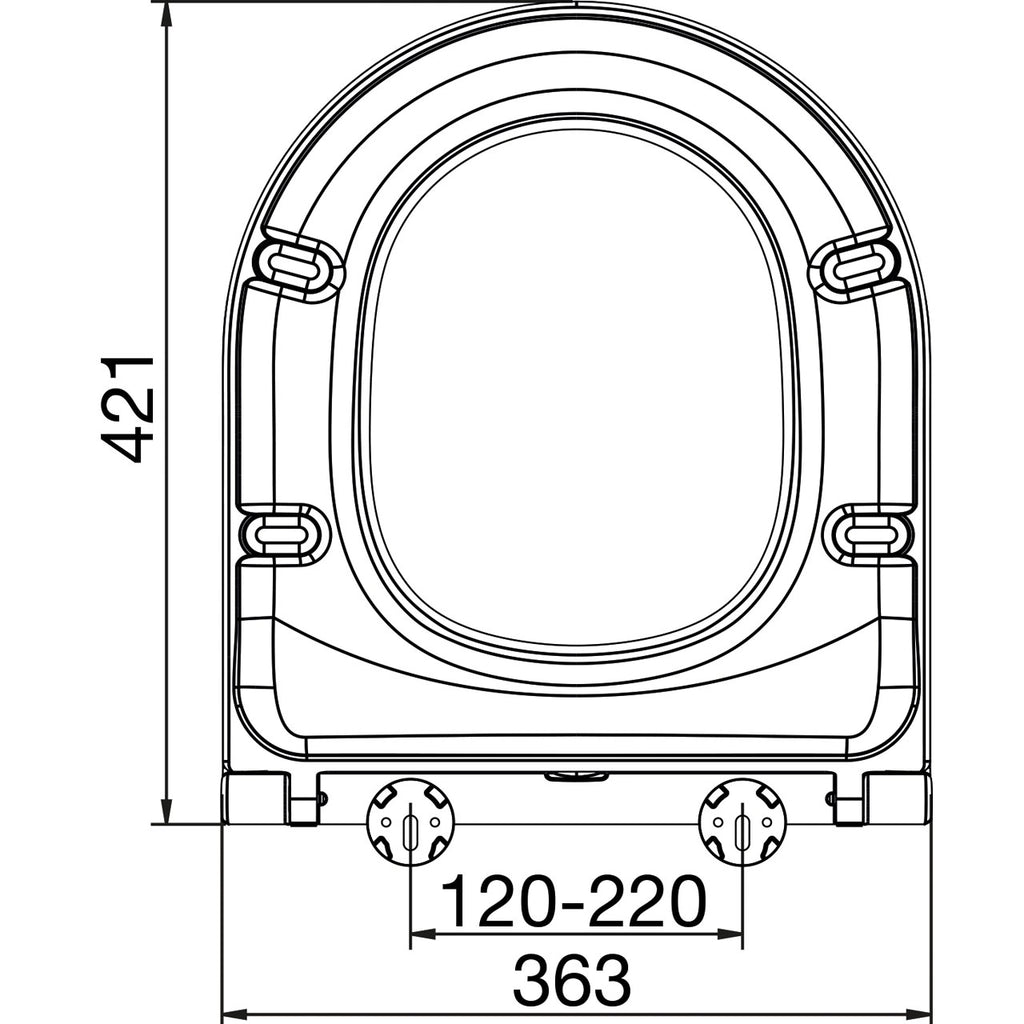 Short D Slim Euroshowers Toilet Seat