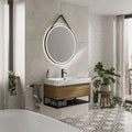 Solstice LED Round Bathroom Mirror With Strap