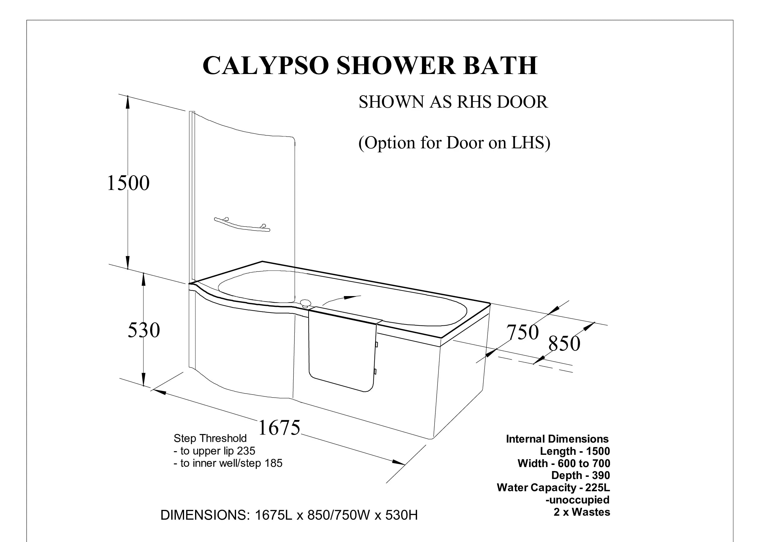 Calypso Shower Bath