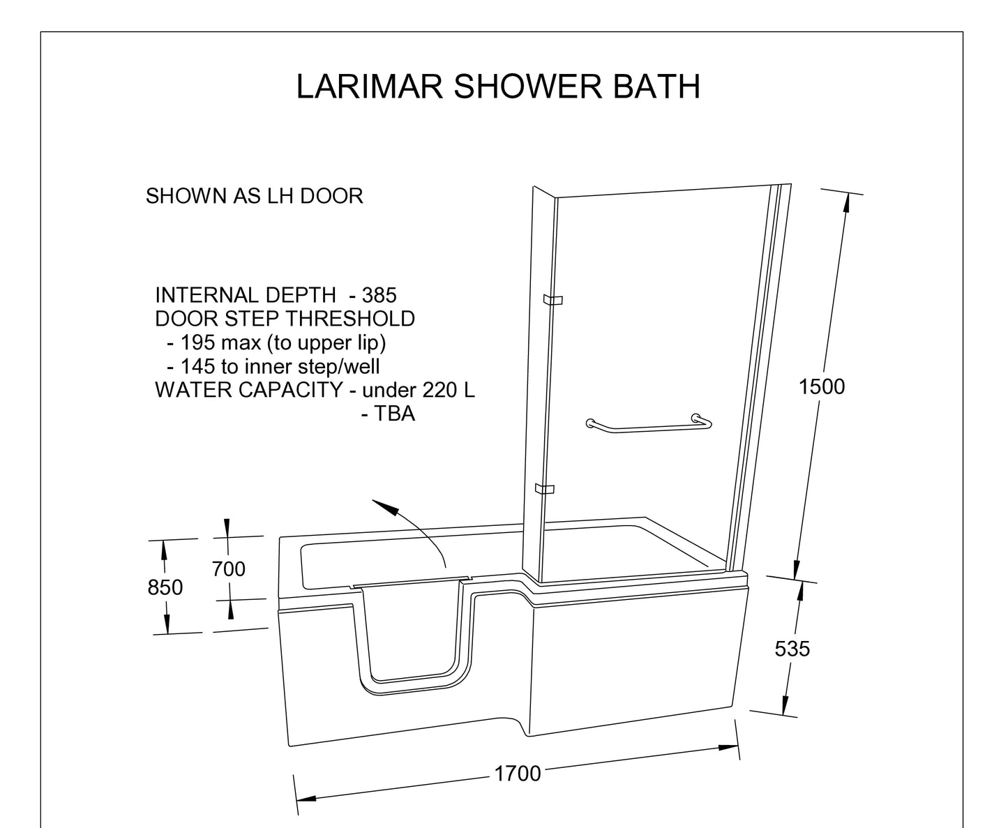 Larimar Shower Bath