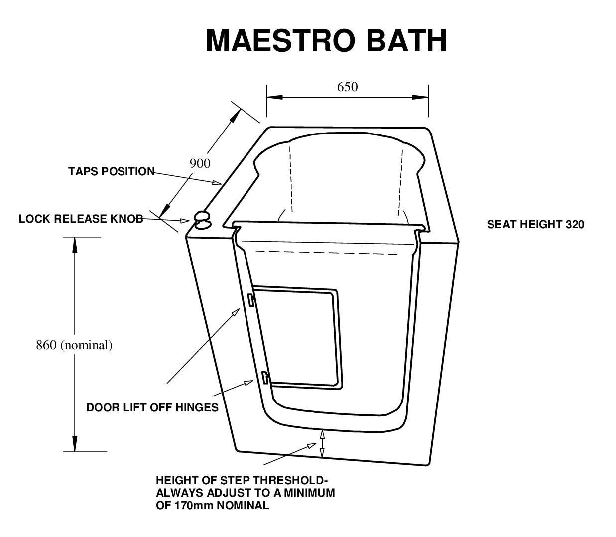 Maestro Deep Soak Bath