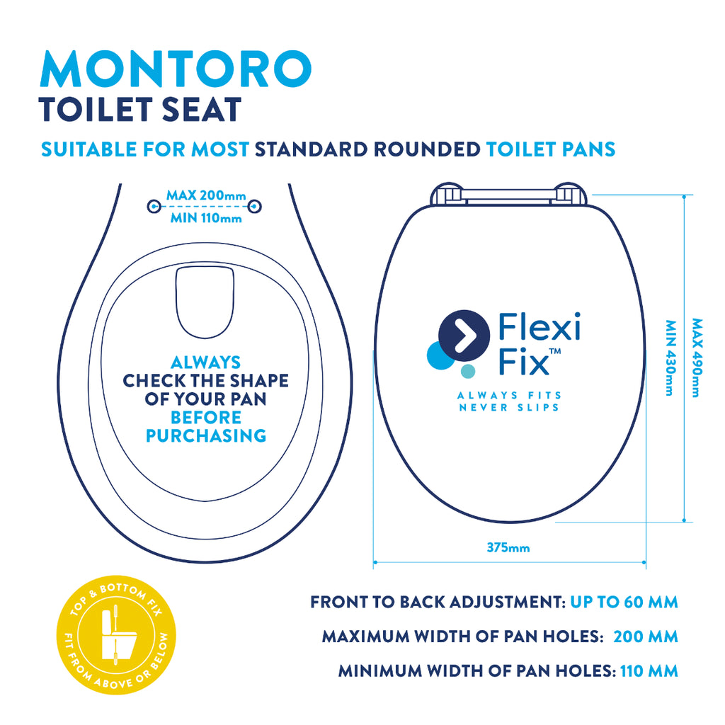 Croydex FLEXI-FIX™ Montoro Toilet Seat