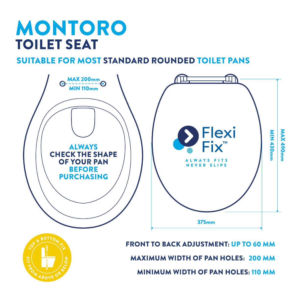 Croydex FLEXI-FIX™ Montoro Toilet Seat