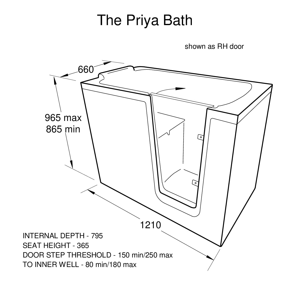 Priya Deep Soak Bath